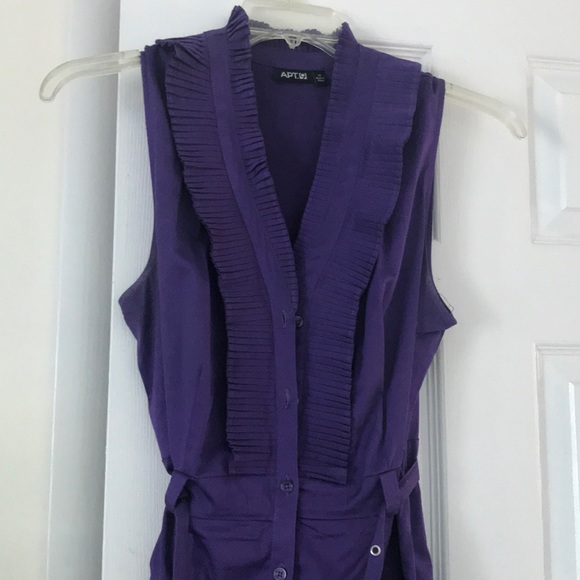 Perfect Purple Button Up Dress - Picture 2 of 4